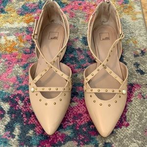 Pink Pearl and Gold Studded Flats